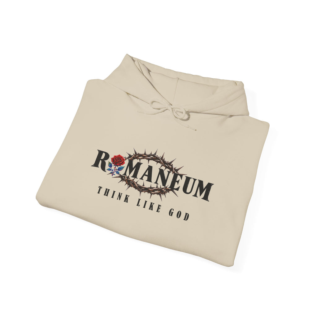 Romaneum Hoodie — Think Like God Rose Logo Pullover
