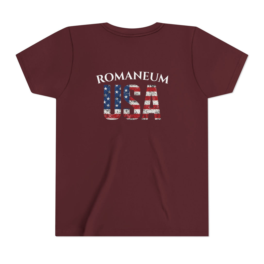 Youth USA Flag Tee — "Romaneum" Patriotic Kids T‑Shirt