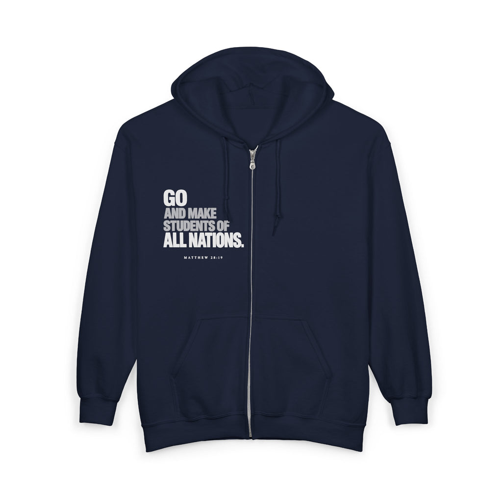 Zip Hoodie — "God Is Love" Full-Zip Sweatshirt (1 John 4:8)