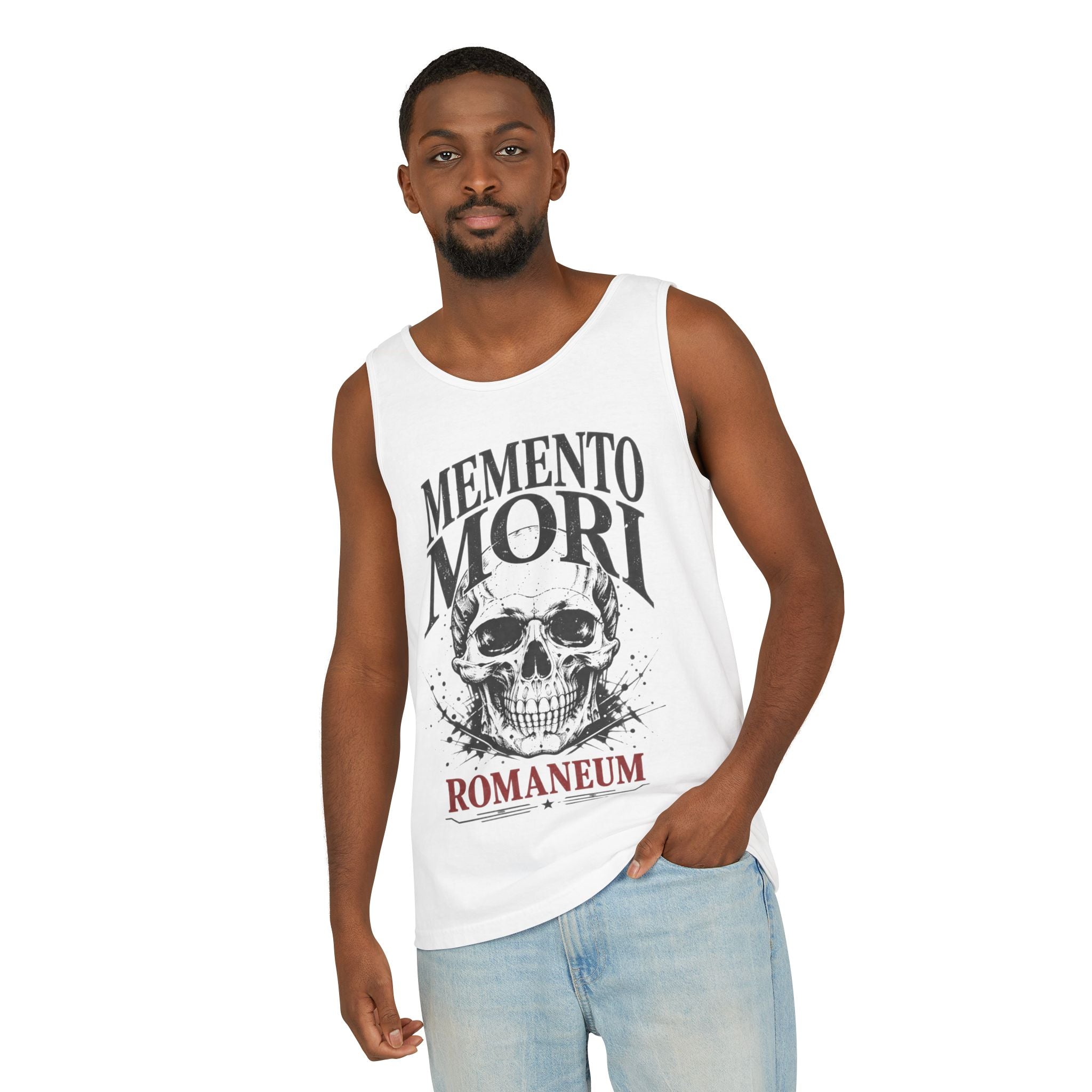 Memento Mori Skull Tank Top — Romaneum Vintage-Style Reminder Tank
