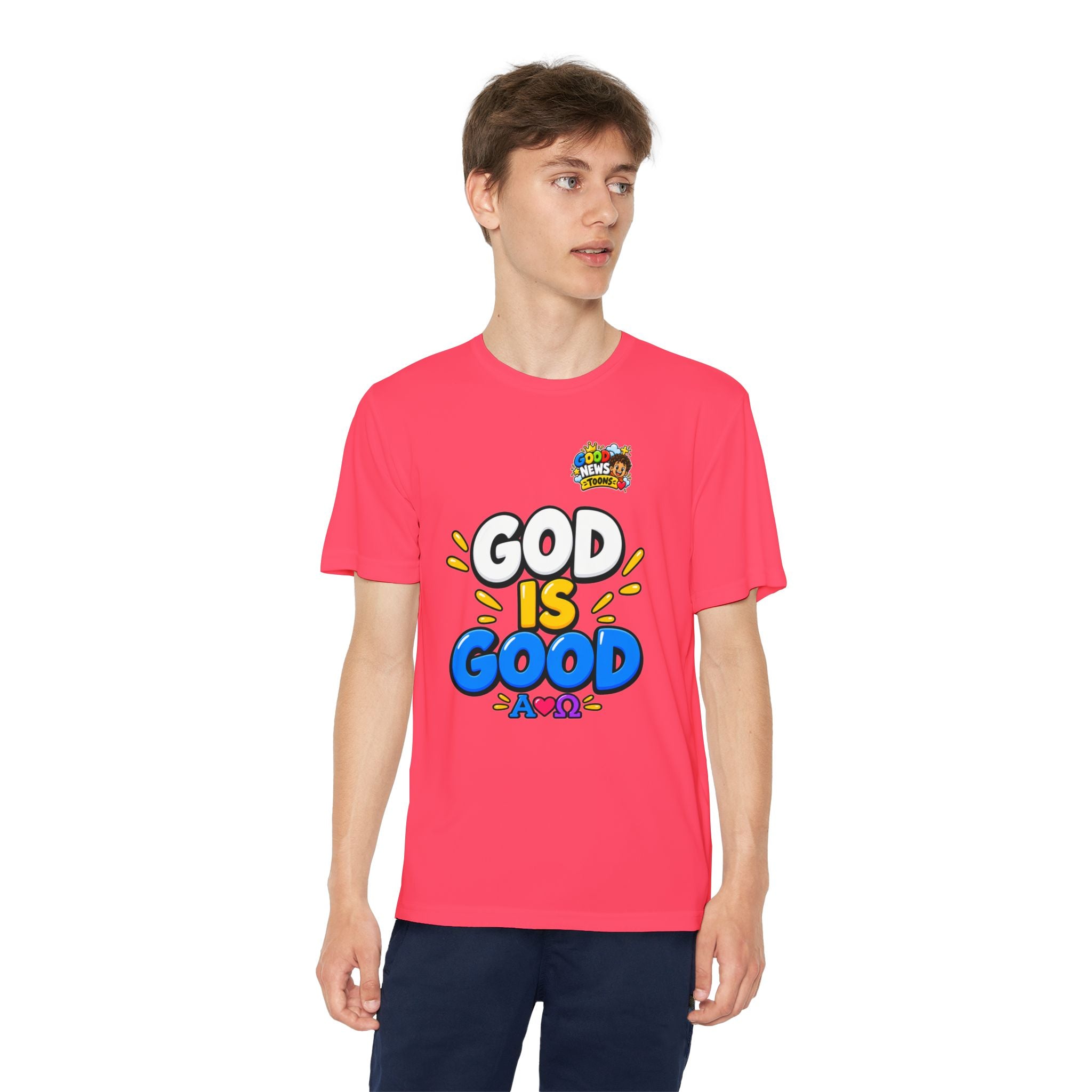 Youth T-Shirt — "God Is Good" Colorful Kids Faith Tee