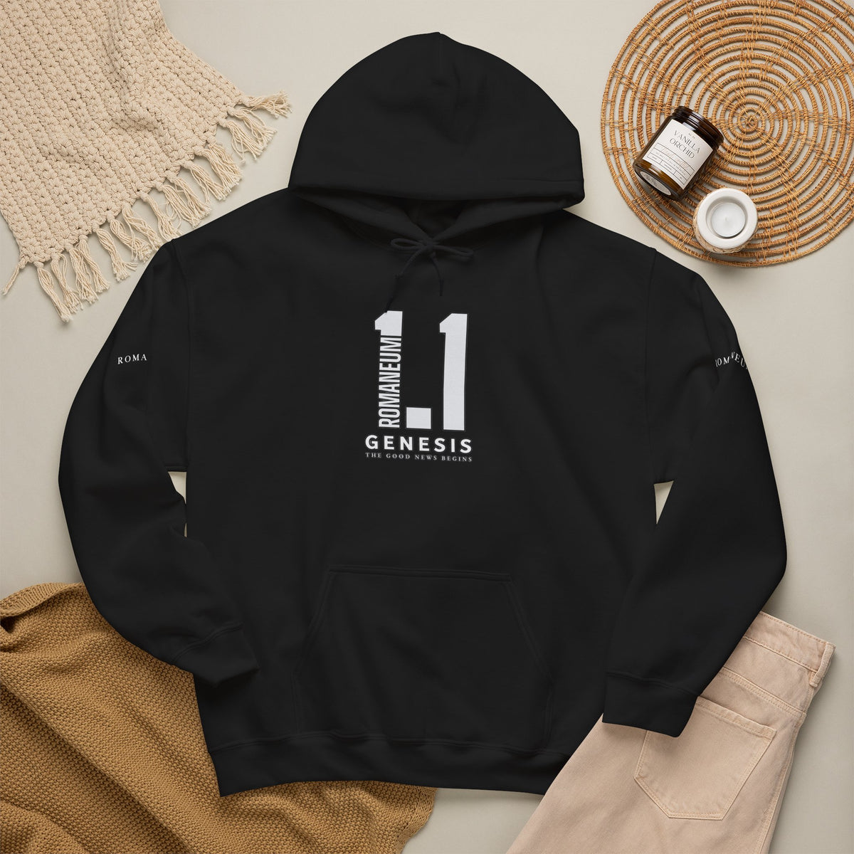 Genesis 1.1 Romaneum Hoodie – Minimalist Biblical Verse Pullover