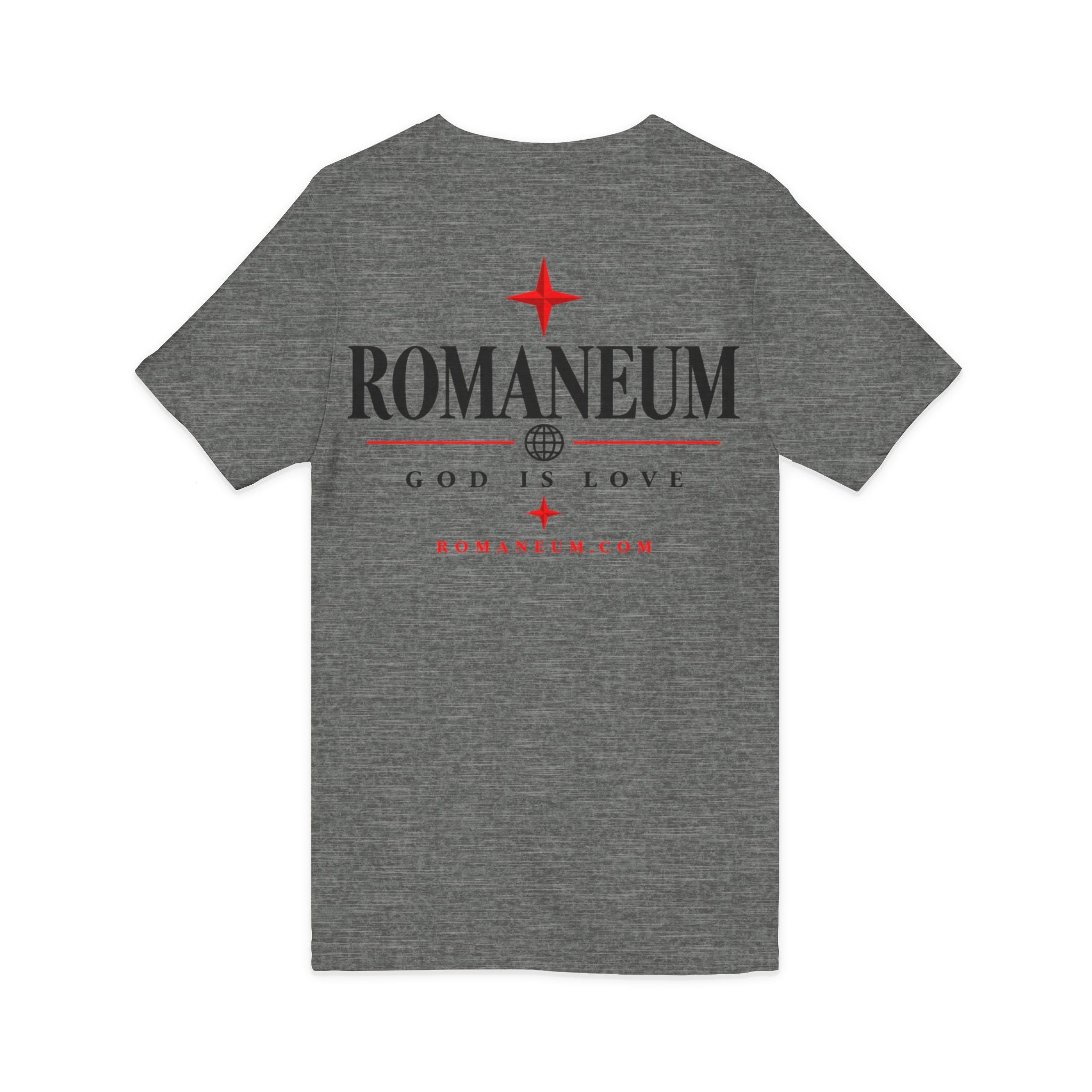 Romaneum "Amor/Roma" V-Neck Tee — God Is Love Christian Graphic Shirt