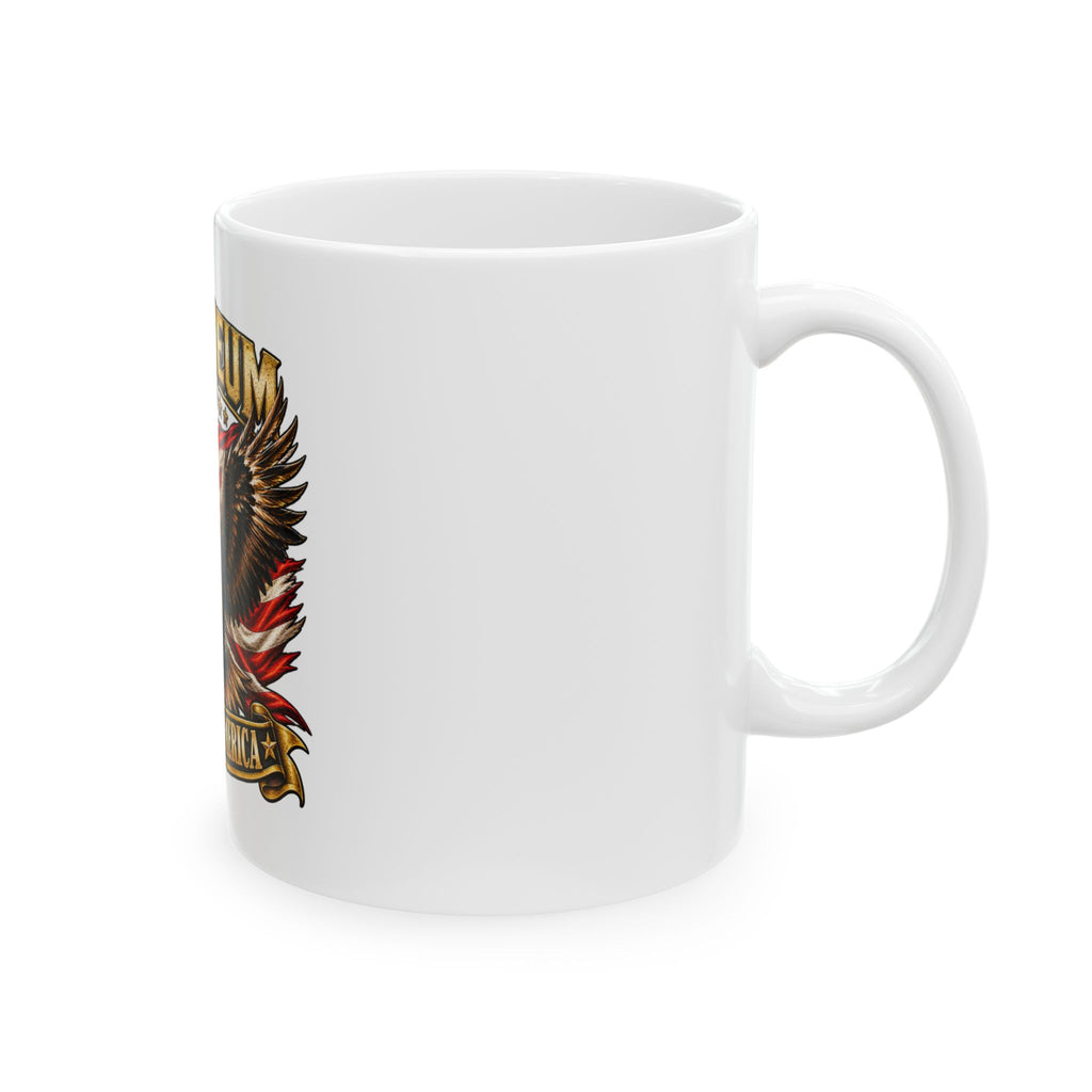 Ceramic Mug — Patriotic Bald Eagle "God Bless America" Coffee Cup