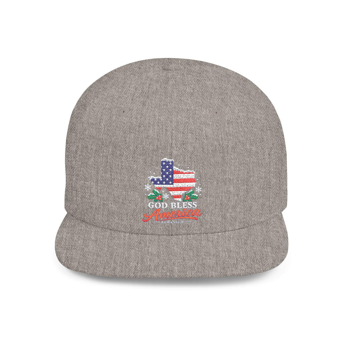 America Flag Snapback Christmas Hat — Patriotic Flat-Bill Cap