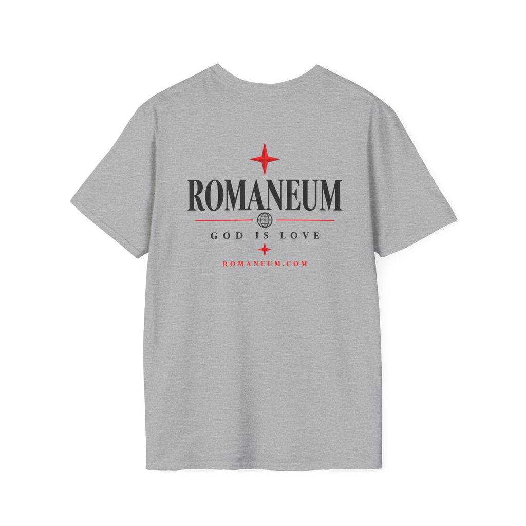 Amor/Roma 'ROMANEUM' Graphic T‑Shirt — 'AMOR' Reflection Design (God Is Love)