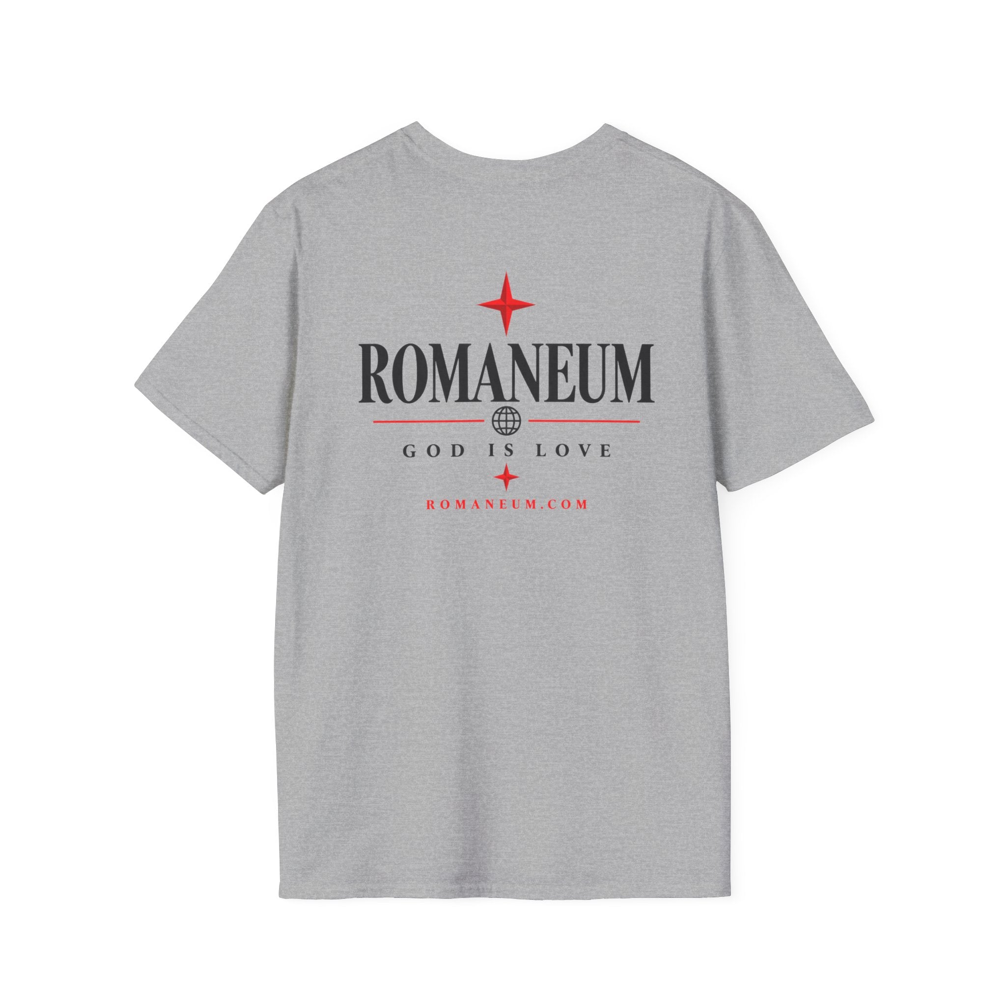 Amor/Roma 'ROMANEUM' Graphic T‑Shirt — 'AMOR' Reflection Design (God Is Love)