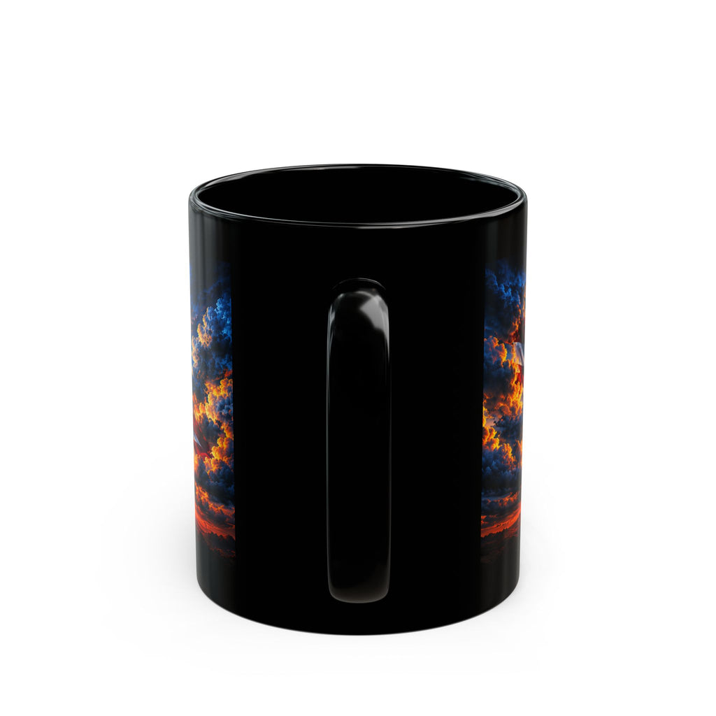 Patriotic Eagle Mug — "God Bless America" Black Coffee Cup
