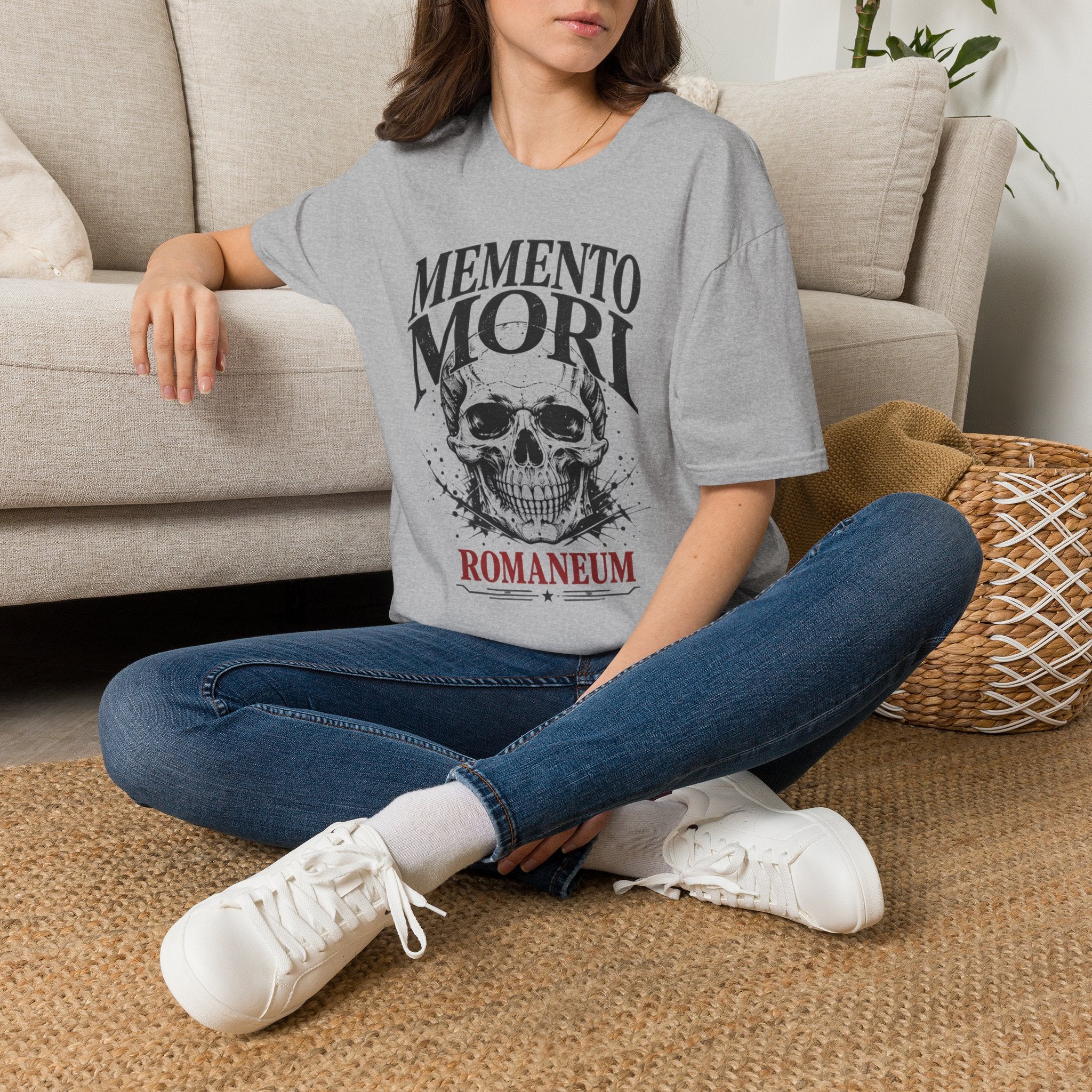 Memento Mori Skull T-Shirt — Gothic Reminder Tee with Romaneum Skull Design
