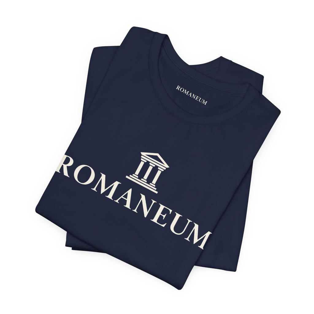 Romaneum Classic Logo T‑Shirt — Minimal Roman Architecture Tee