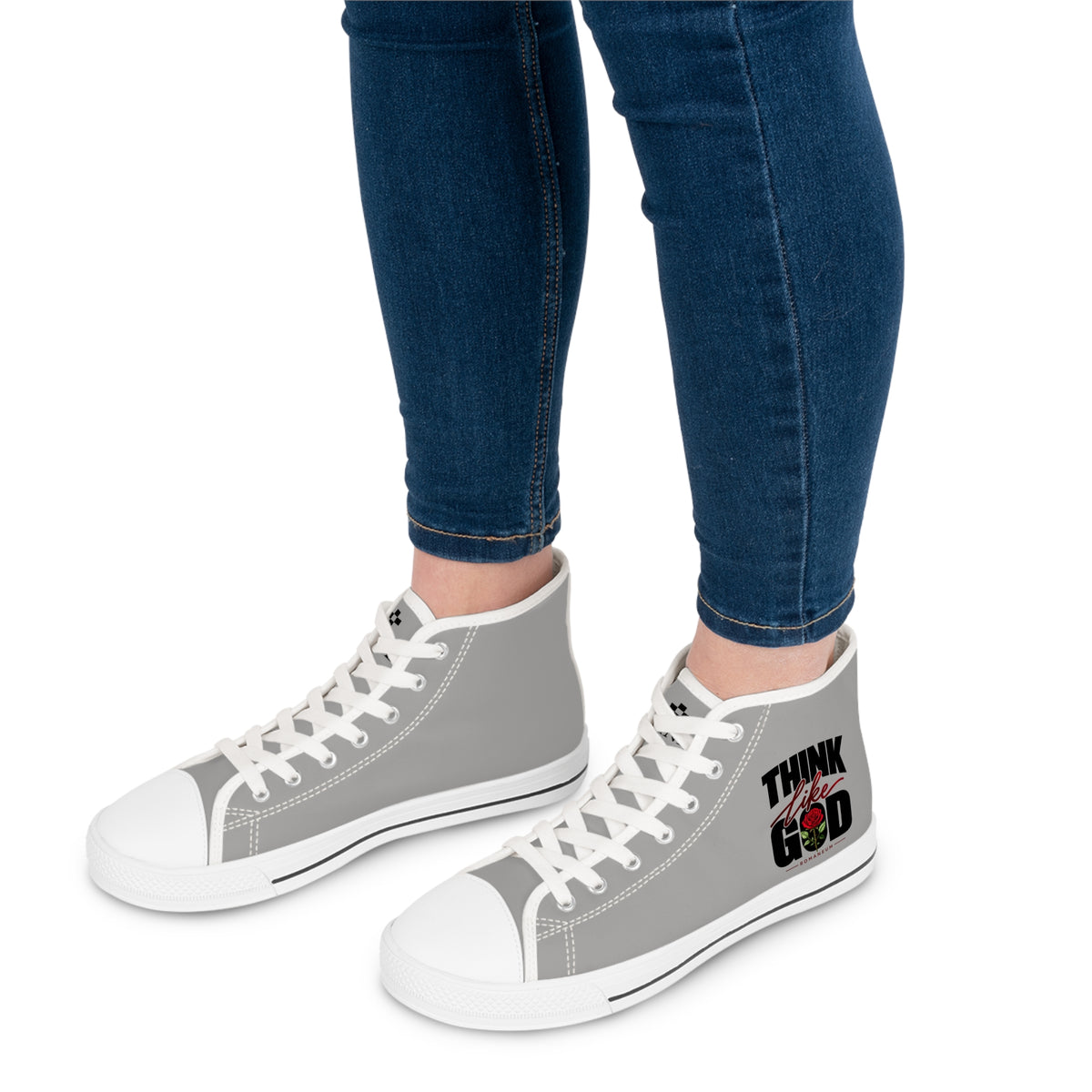 High Top Sneakers — 'Think Like Romaneum' Graphic Women's Casual Trainers