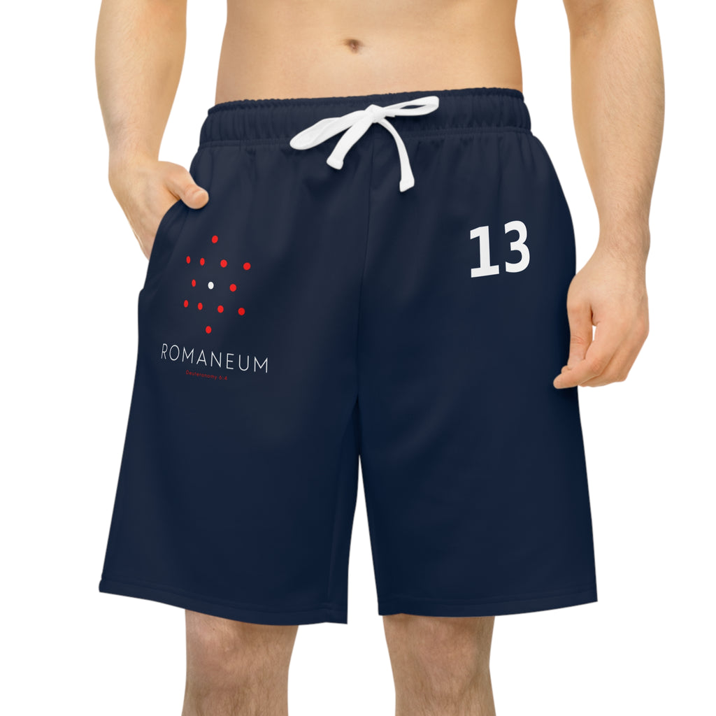 Romaneum Athletic Long Shorts (AOP) – Navy Performance 13 Edition