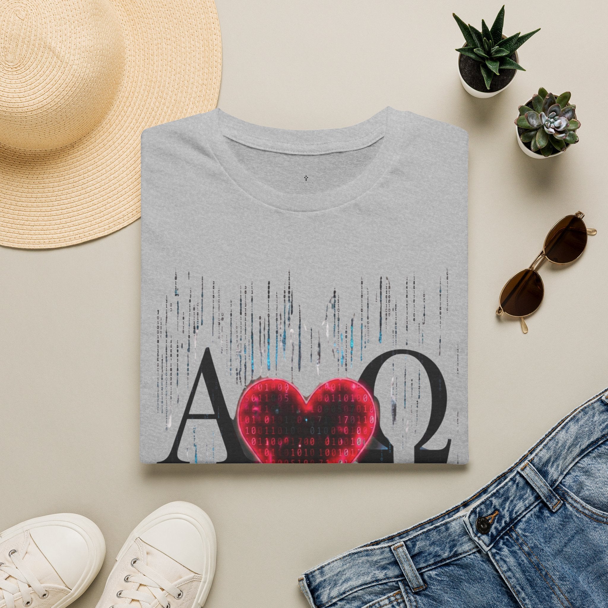 Alpha Omega Heart T-Shirt | Christian Scripture John 3:16 Design