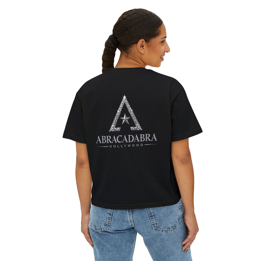 Abracadabra Hollywood Boxy Tee — Vintage Magic Star Graphic