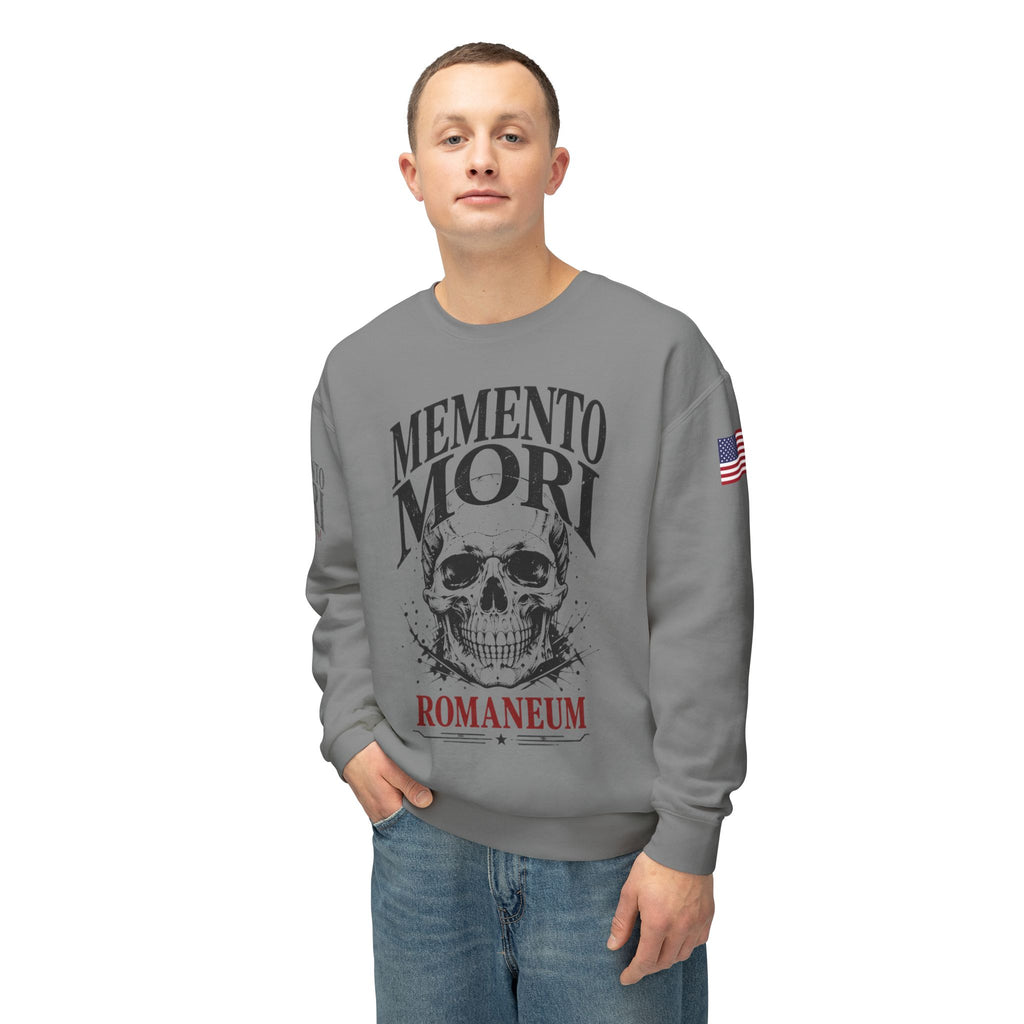 Memento Mori Crewneck Sweatshirt — Gothic Skull Romaneum Design