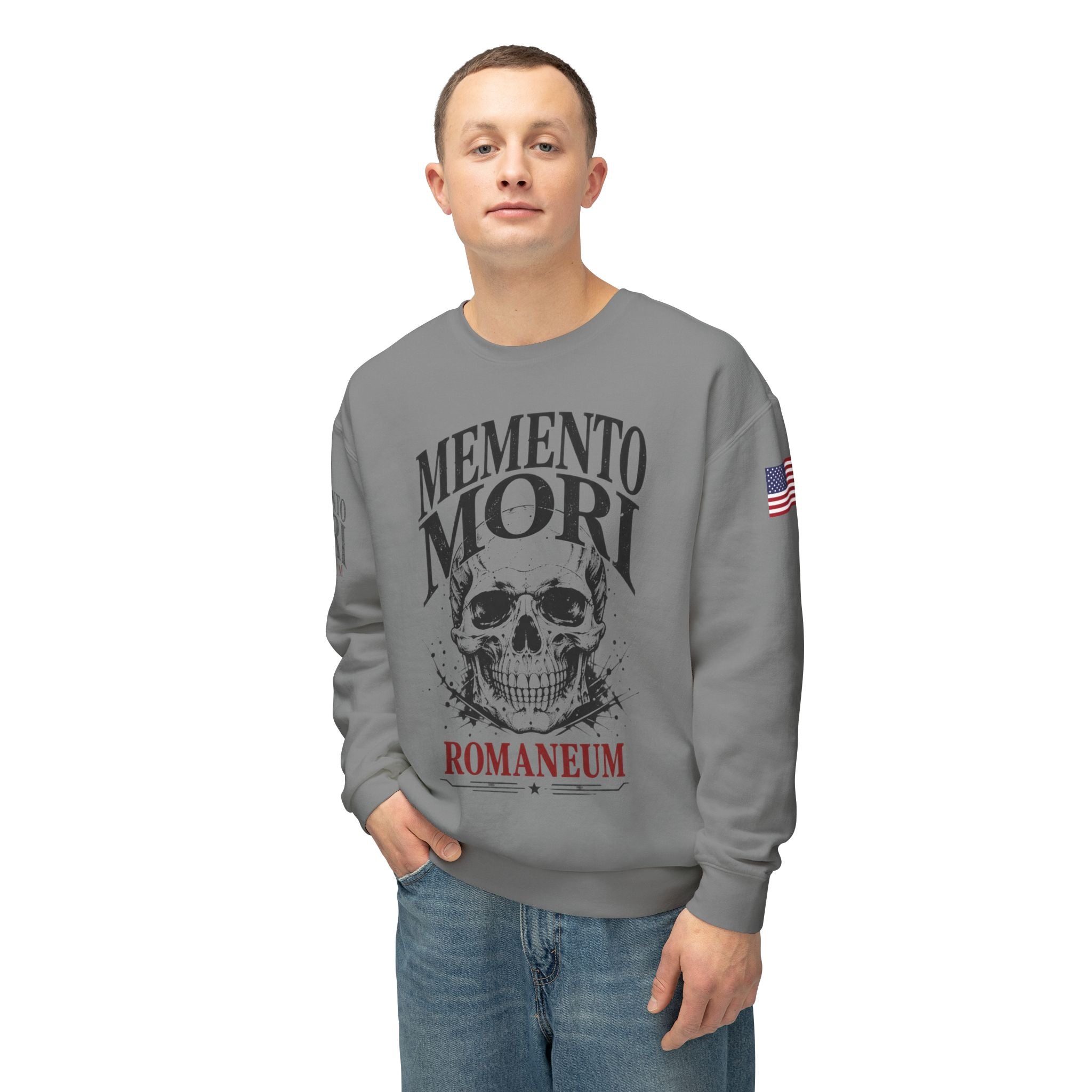 Memento Mori Crewneck Sweatshirt — Gothic Skull Romaneum Design