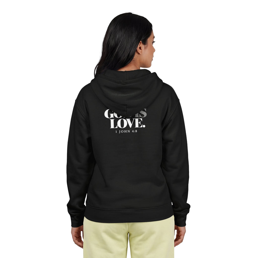 Zip Hoodie — "God Is Love" Full-Zip Sweatshirt (1 John 4:8)