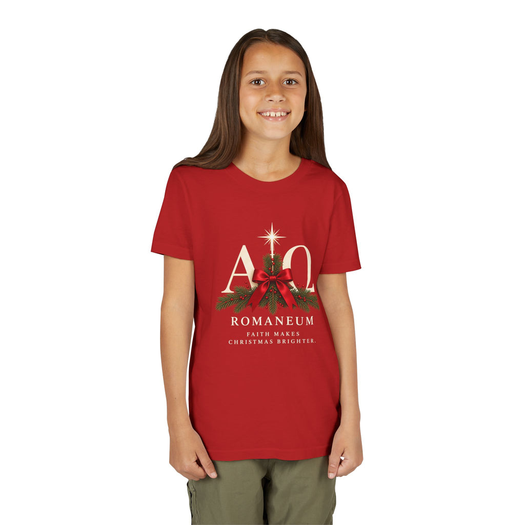 Youth Tee — Romaneum Alpha Omega Christmas Design