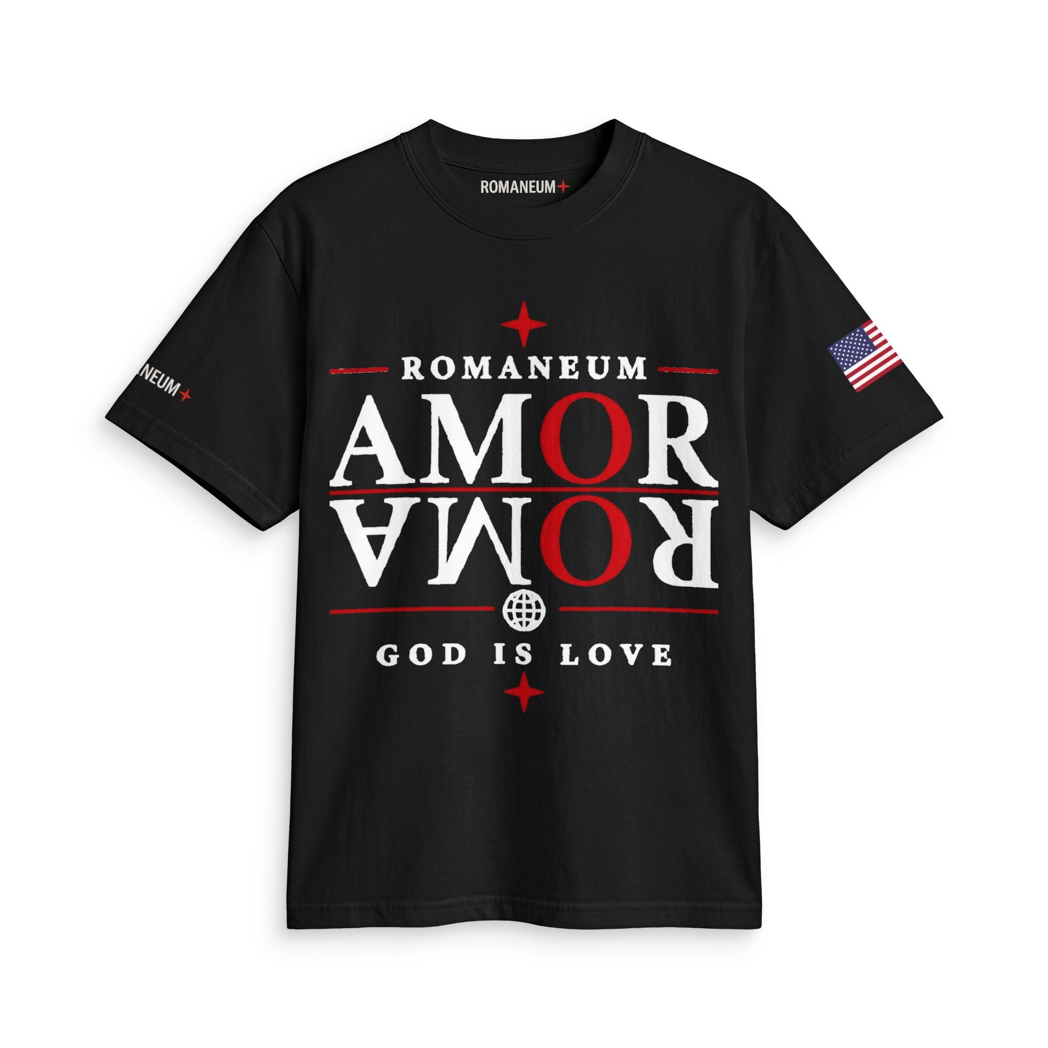 Romaneum "Amor/Roma" Active Tee — God Is Love Graphic Shirt