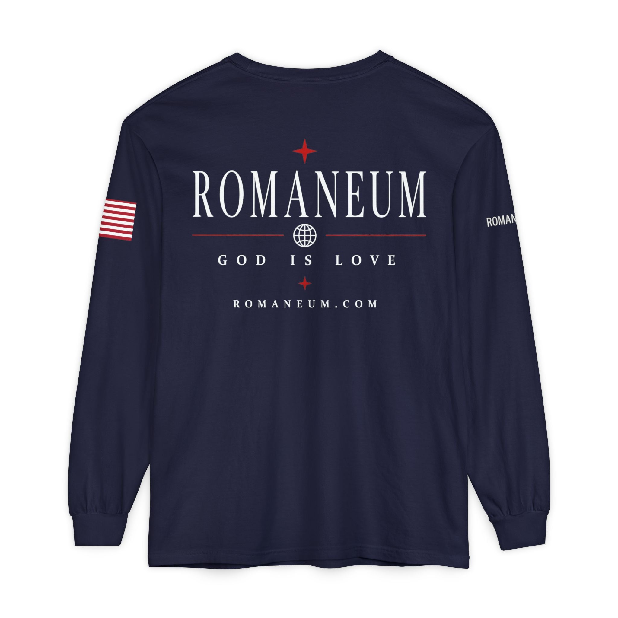 Romaneum "AMOR/ROMA" Long Sleeve Tee — God Is Love Graphic Shirt