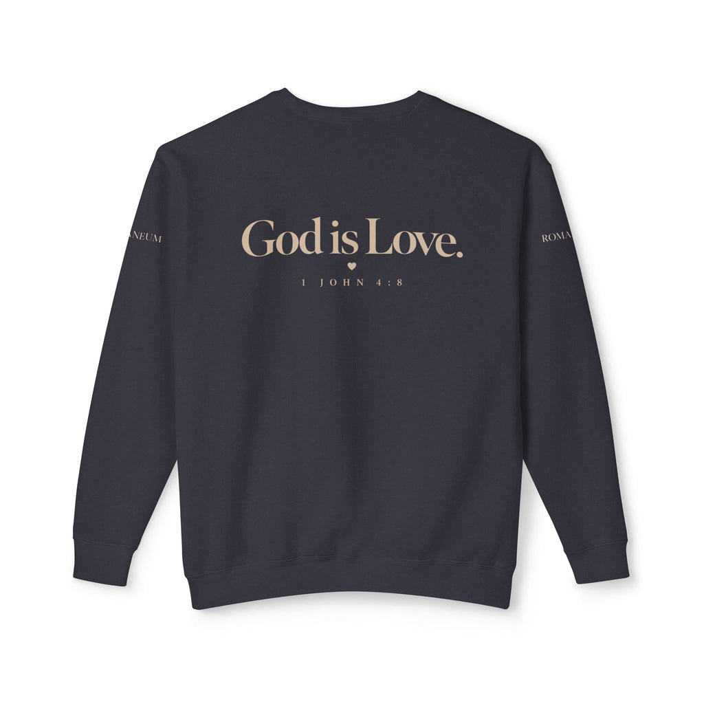 Romaneum Crewneck Sweatshirt — "To Live Is Christ" / "God Is Love"