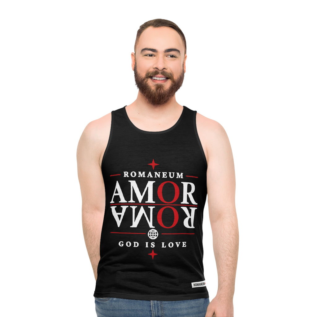 Amor Roma Tank Top — 'God Is Love' Romaneum Religious Graphic Tank