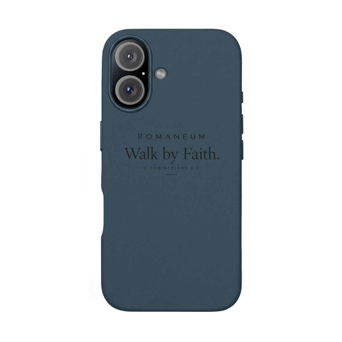 Engraved PU Leather Phone Case — ‘Walk by Faith’