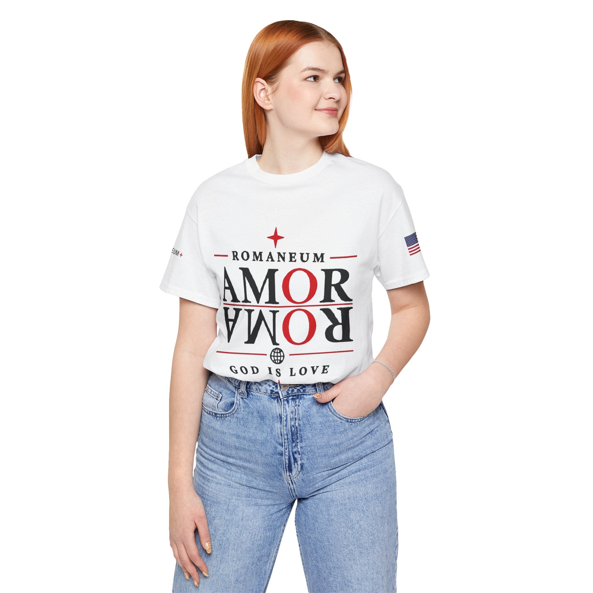 Romaneum 'AMOR/ROMA' God Is Love Graphic Tee