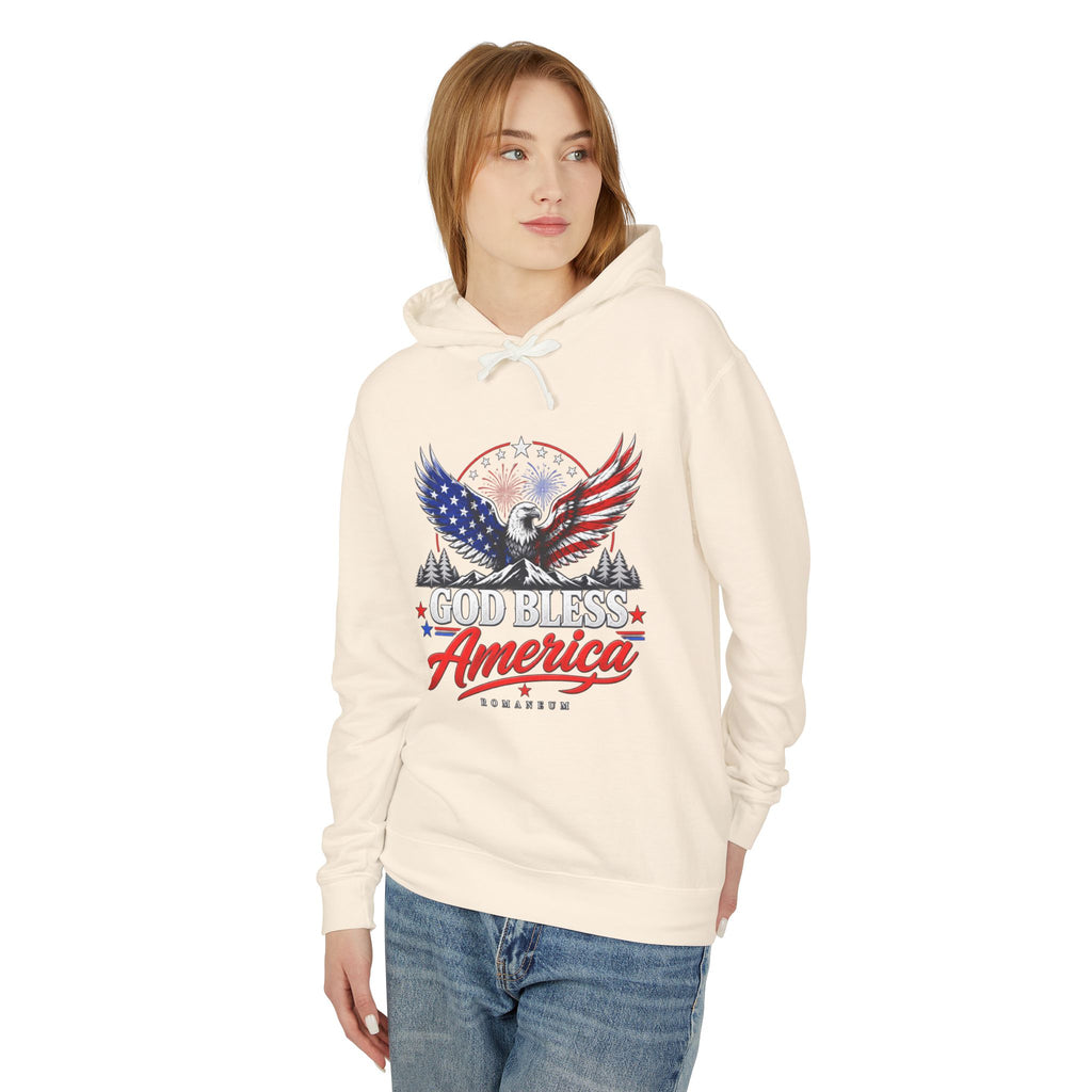 God Bless America Hoodie — Patriotic Eagle Flag Hooded Sweatshirt