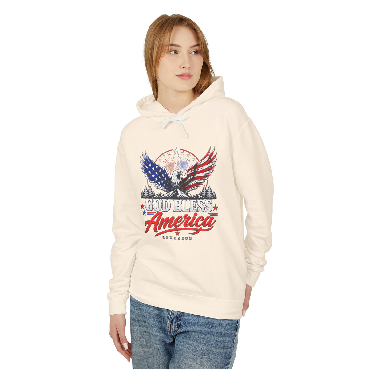 God Bless America Hoodie — Patriotic Eagle Flag Hooded Sweatshirt