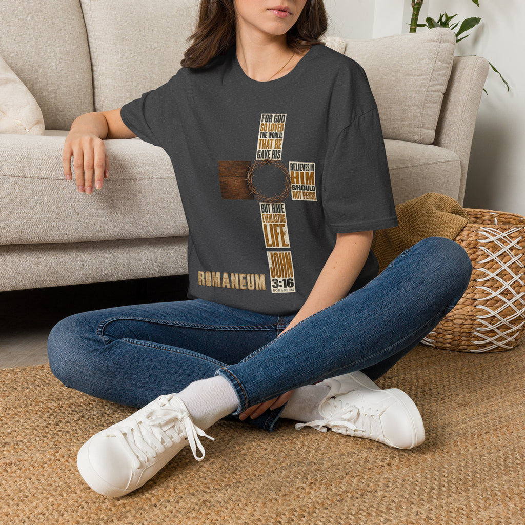 John 3:16 Cross T-Shirt — Faith Tee (For God So Loved)