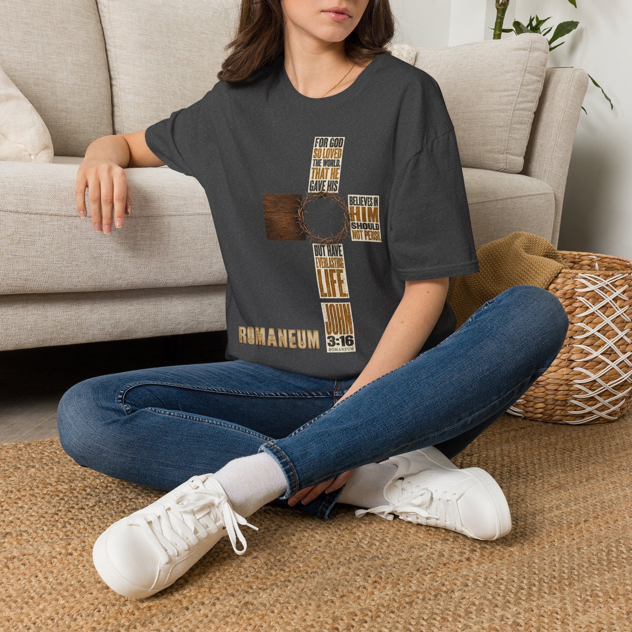 John 3:16 Cross T-Shirt — Faith Tee (For God So Loved)