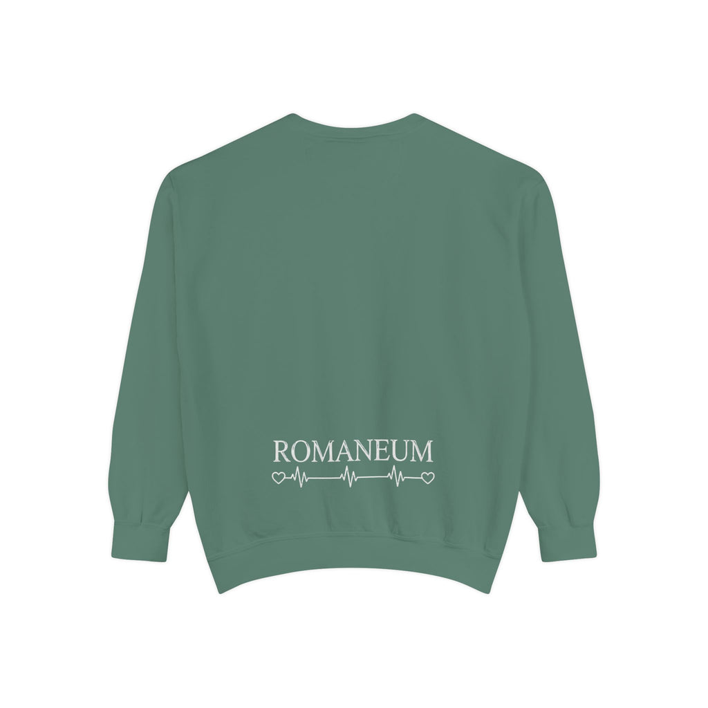 Alpha Omega Heart design sweatshirt | God is Love 1 John 4:8 RomanEum