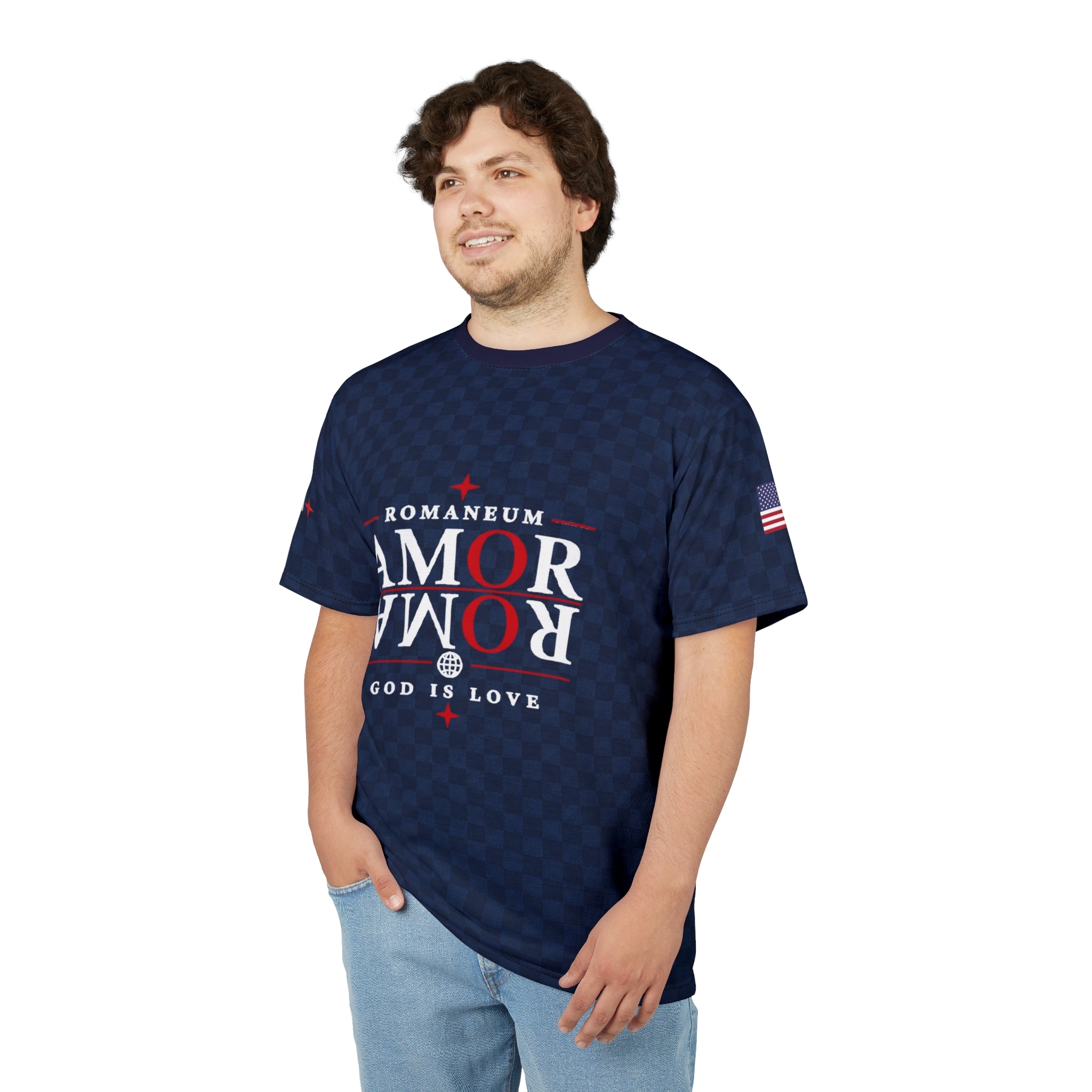 Romaneum AMOR ROMA Navy All-Over Tee