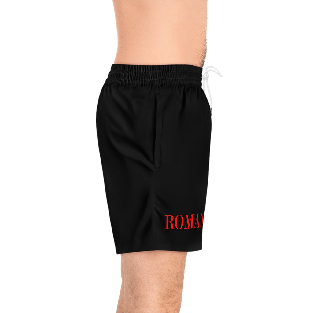ROMA NEUM Black Swim Shorts — Men's Mid-Length Beach Trunks