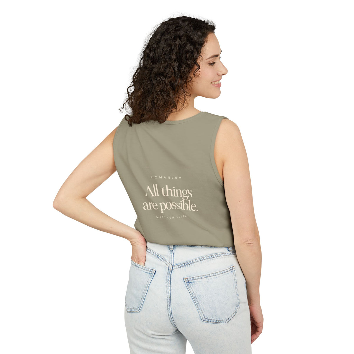 RomaneumTank Top — "With God all things are possible" (Matthew 19:26)