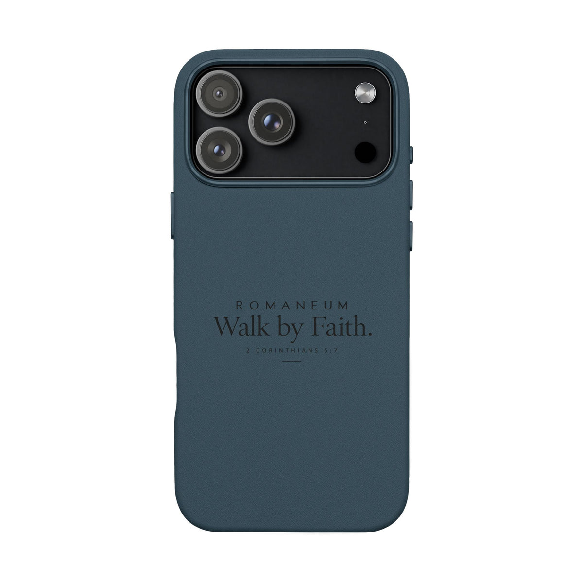 Engraved PU Leather Phone Case — ‘Walk by Faith’