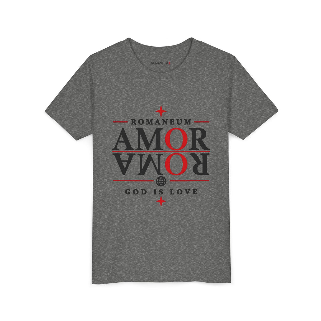 Youth Tee — ROMANEUM “AMOR / ROMA” God Is Love Graphic
