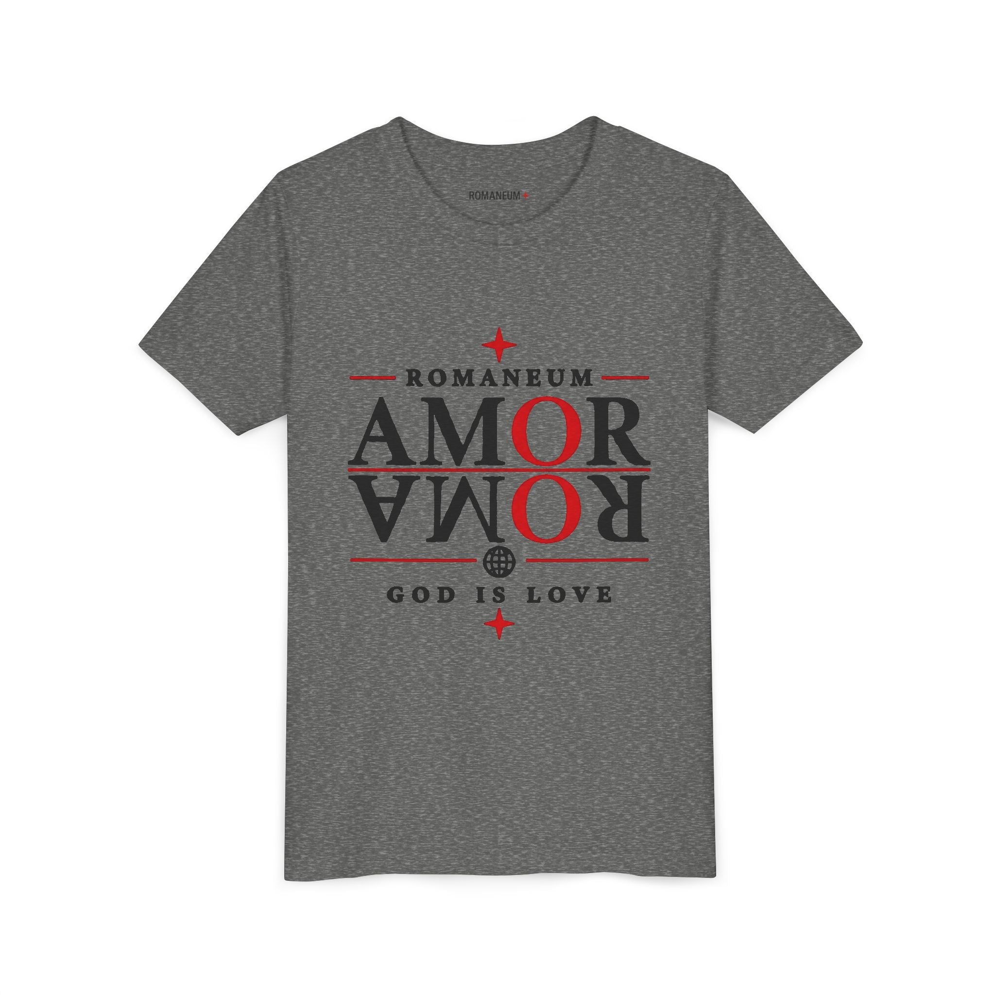 Youth Tee — ROMANEUM “AMOR / ROMA” God Is Love Graphic