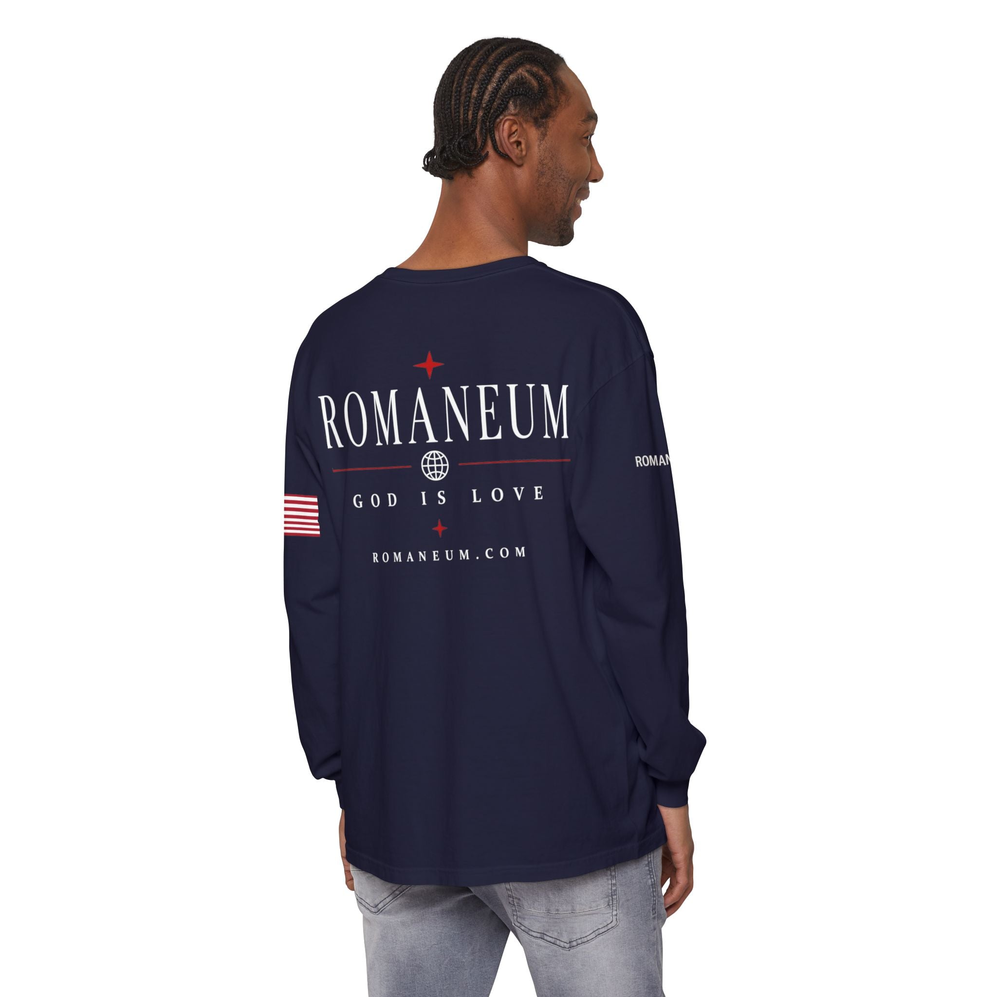 Romaneum "AMOR/ROMA" Long Sleeve Tee — God Is Love Graphic Shirt