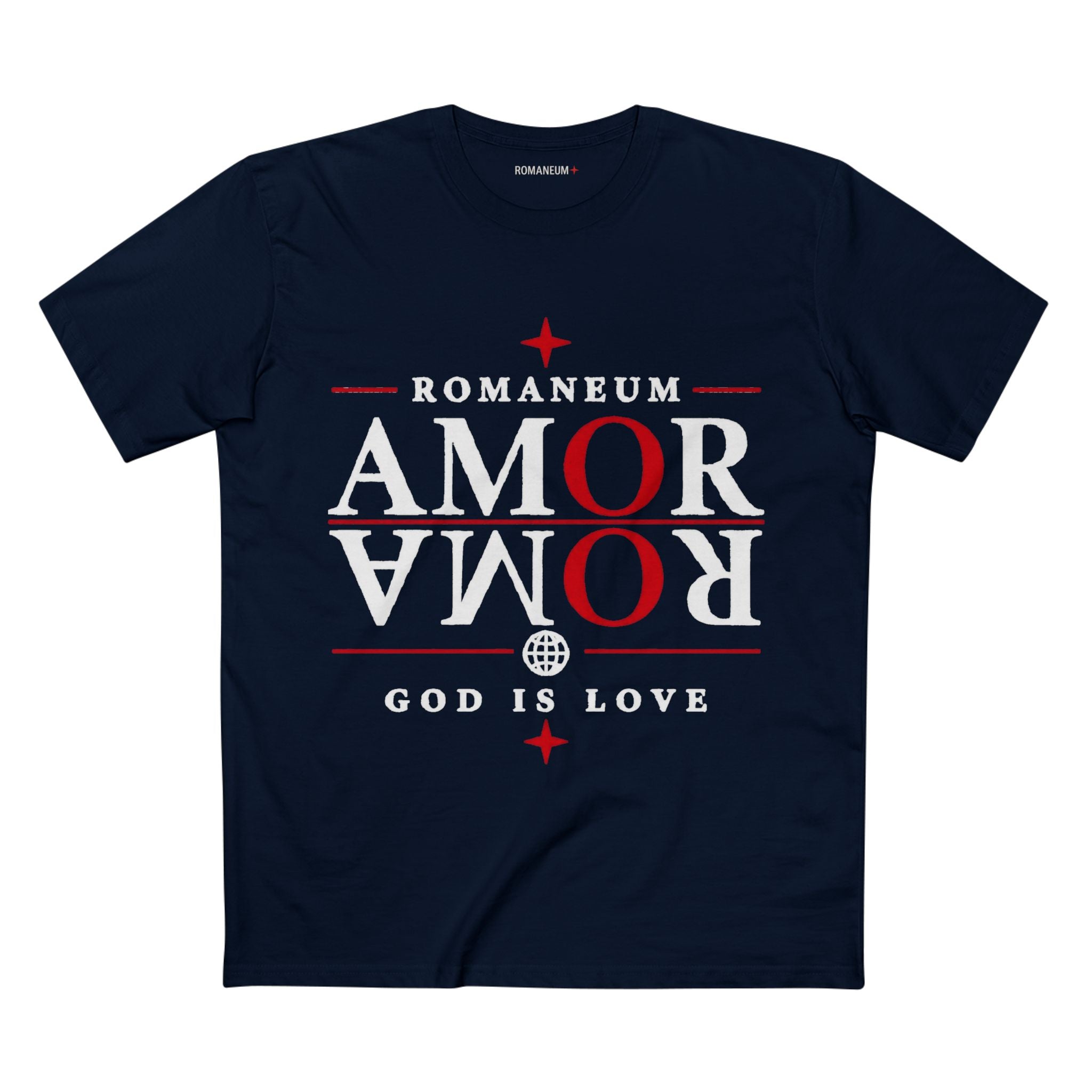 Romaneum AMOR/ROMA Tee — God Is Love Christian T‑Shirt