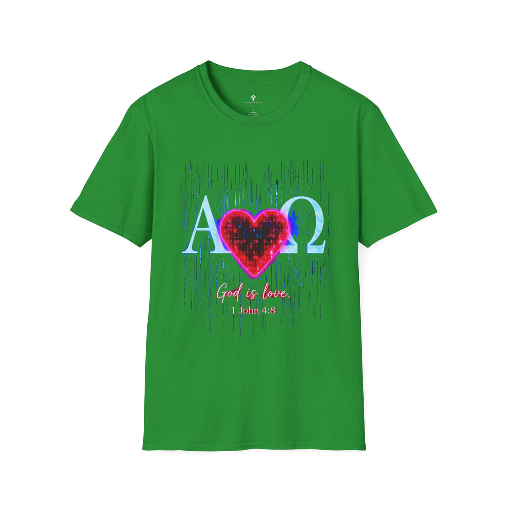 Alpha Omega Heart T-Shirt | Christian Scripture John 3:16 Design
