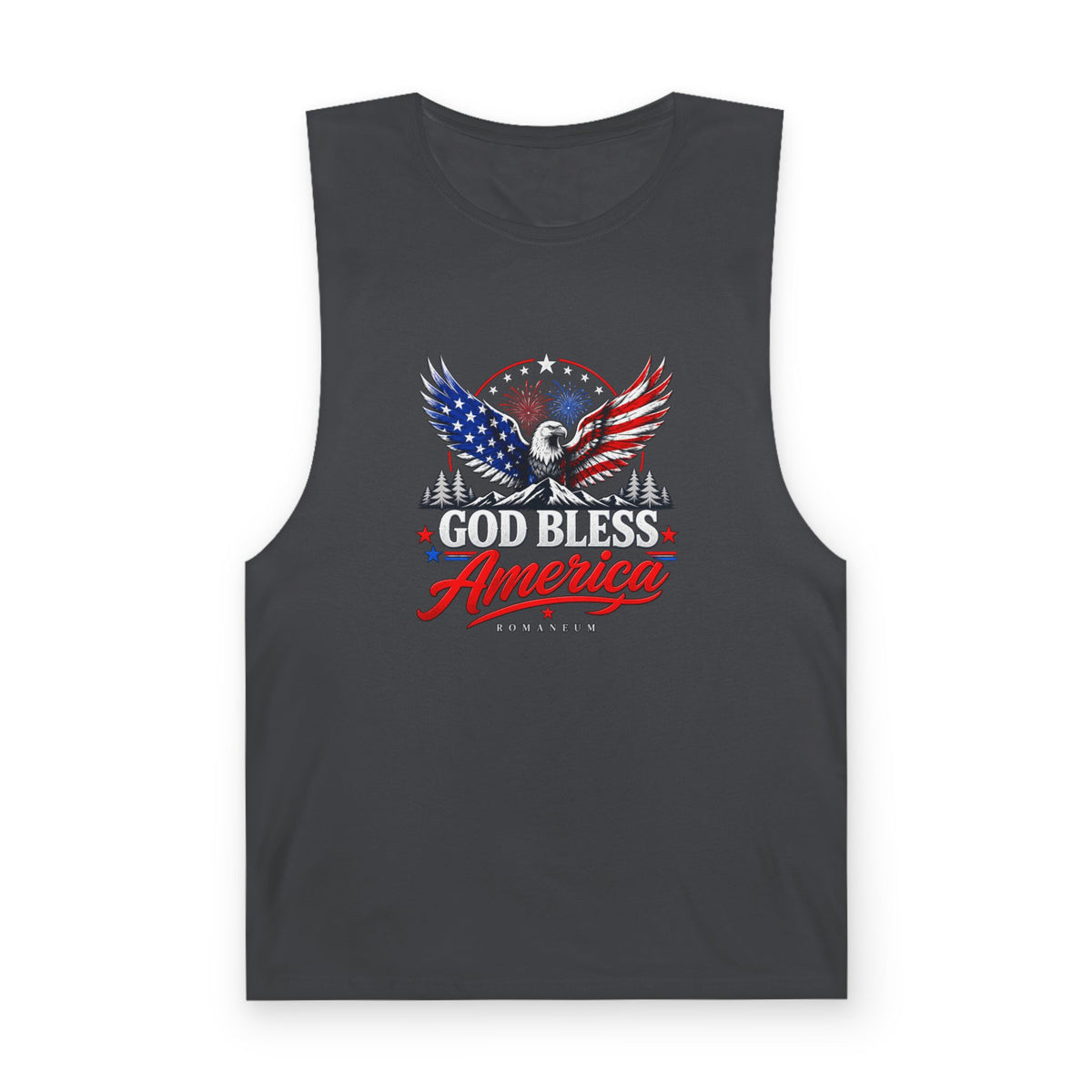 God Bless America Eagle Tank Top — Patriotic Romaneum USA Flag Muscle Tee