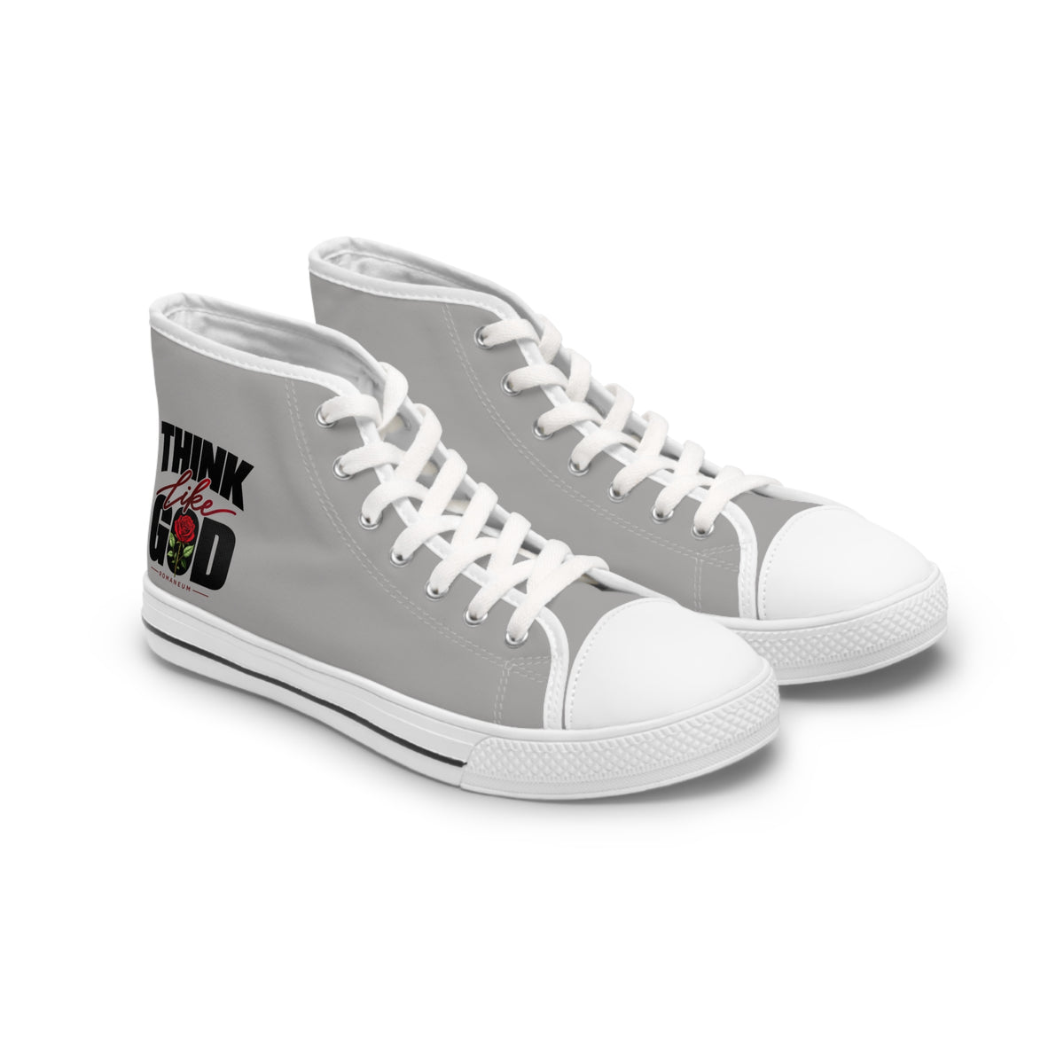 High Top Sneakers — 'Think Like Romaneum' Graphic Women's Casual Trainers