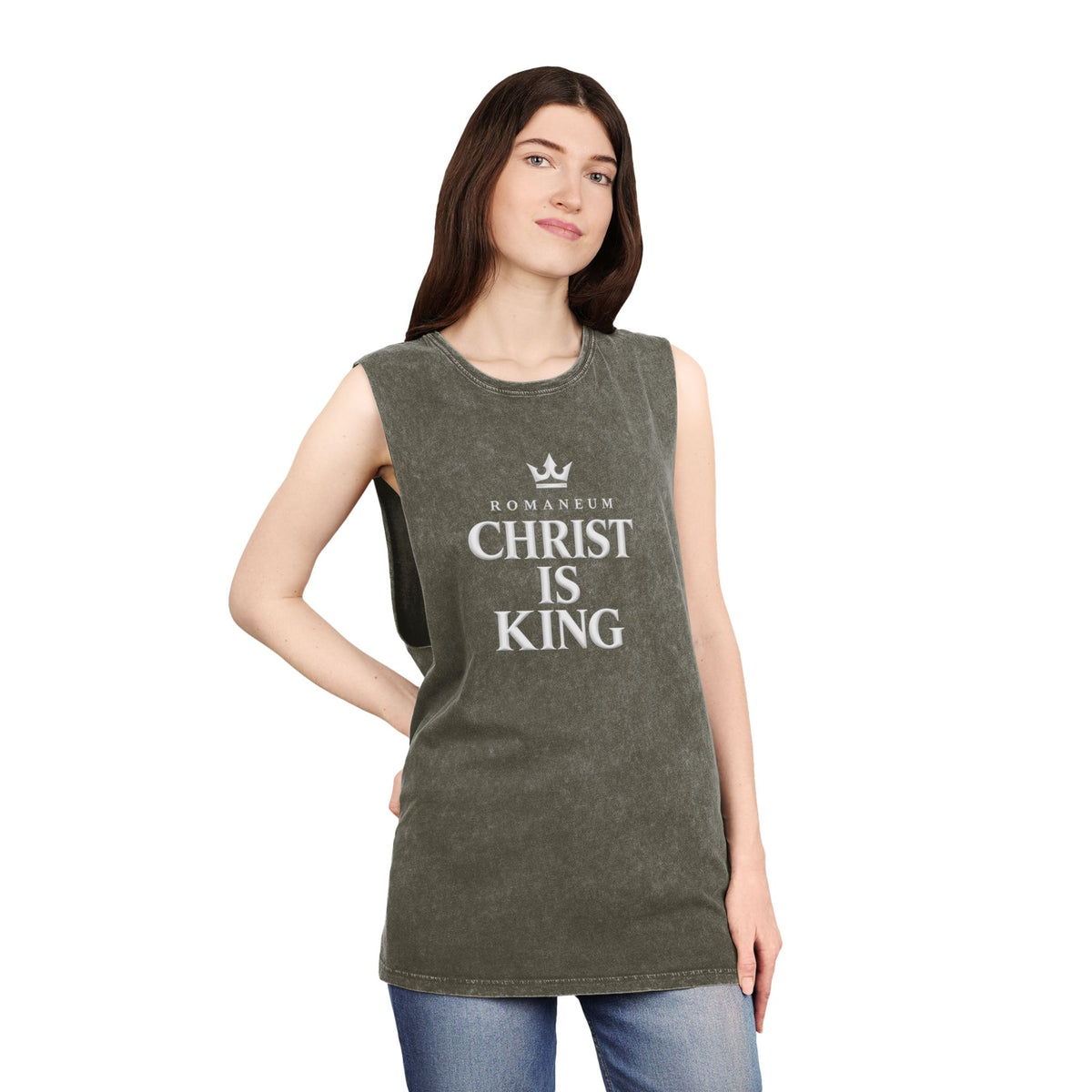 Christ Is King Tank Top — Romaneum Crown Faith Muscle Shirt