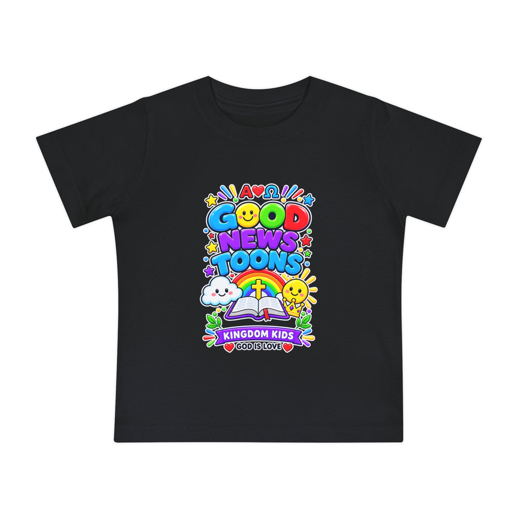 Baby T-Shirt — "Good News Toons" Kingdom Kids Tee (God Is Love)