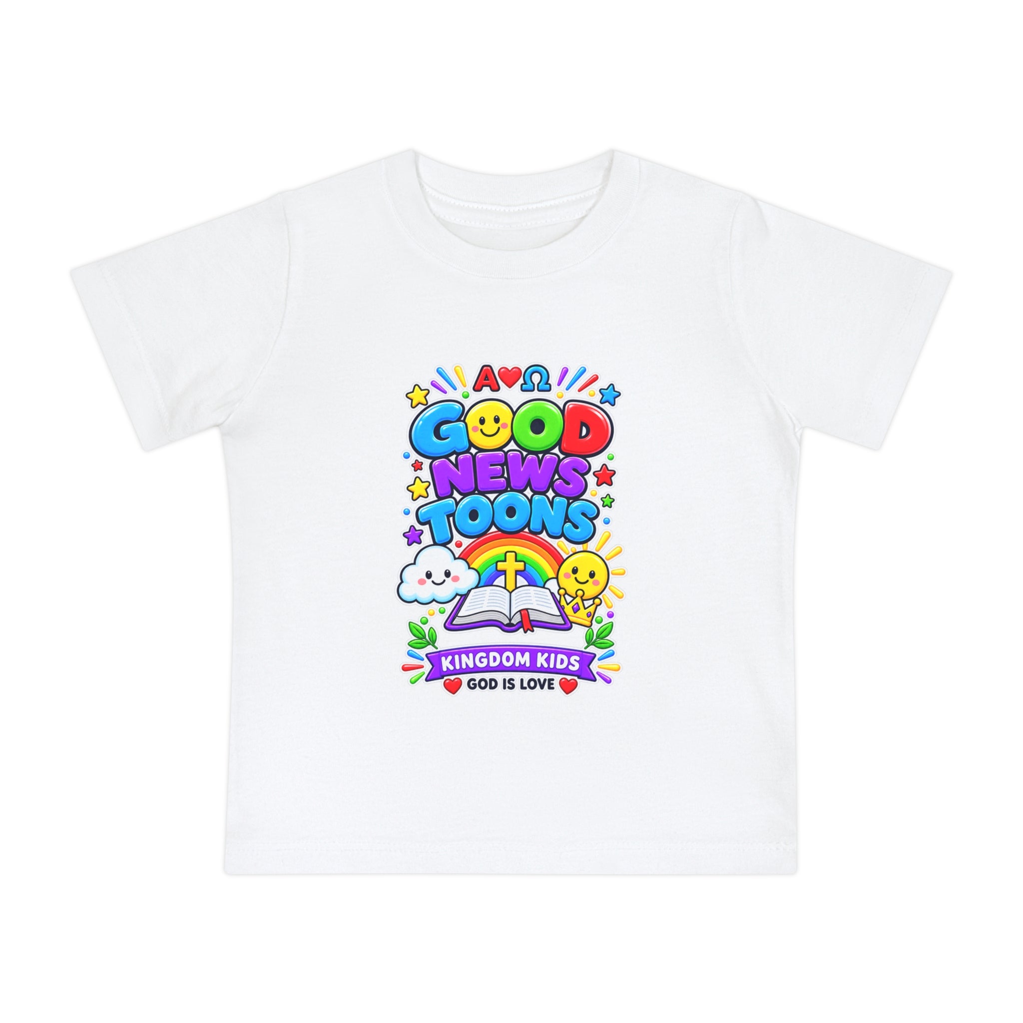 Baby T-Shirt — "Good News Toons" Kingdom Kids Tee (God Is Love)