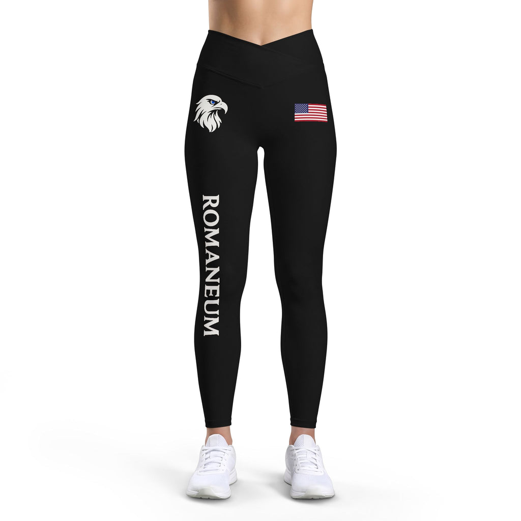 Roman Reum Women’s Leggings — Patriotic Eagle & USA Flag Activewear