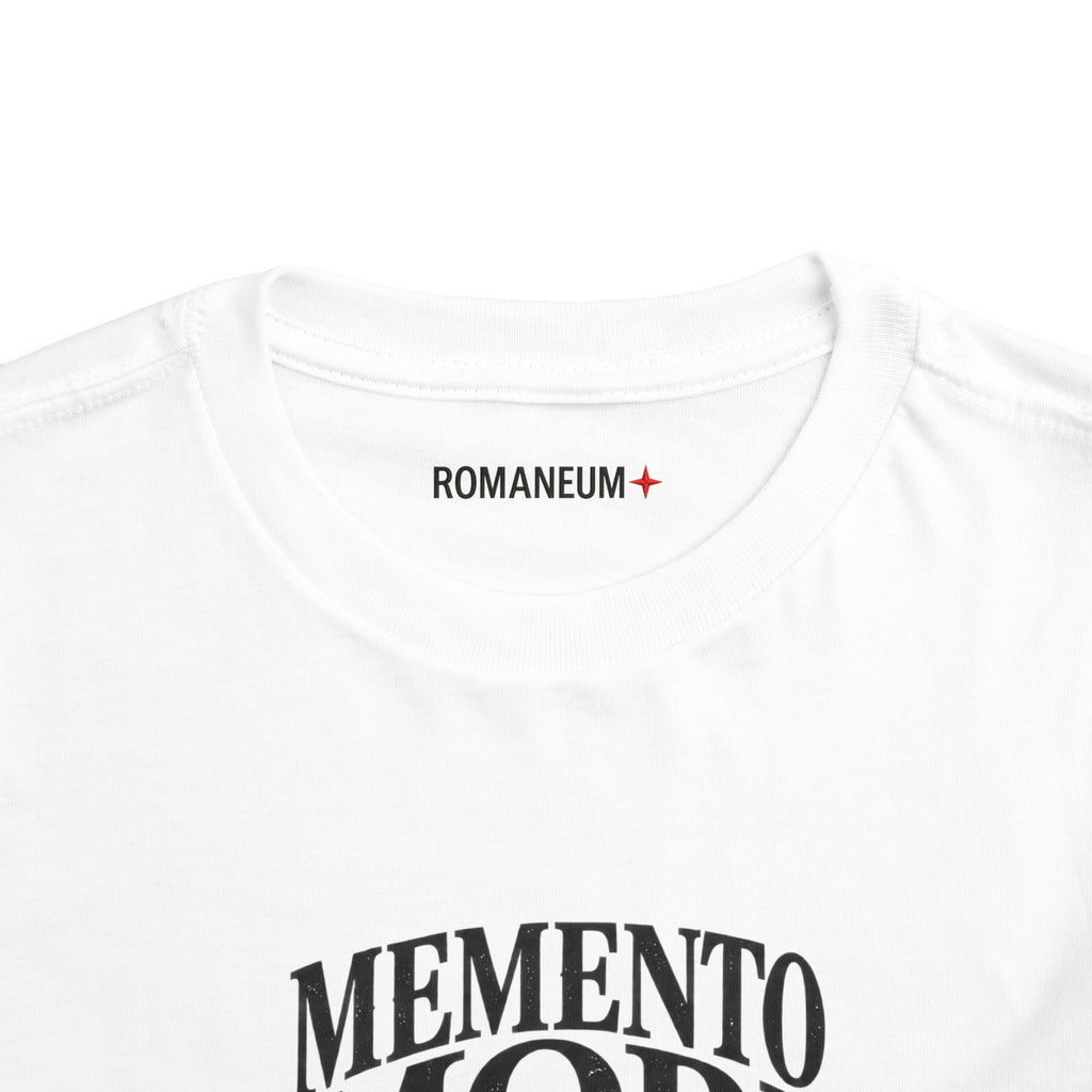 Toddler Tee — "Memento Mori" Skull Graphic Romaneum Kids Shirt
