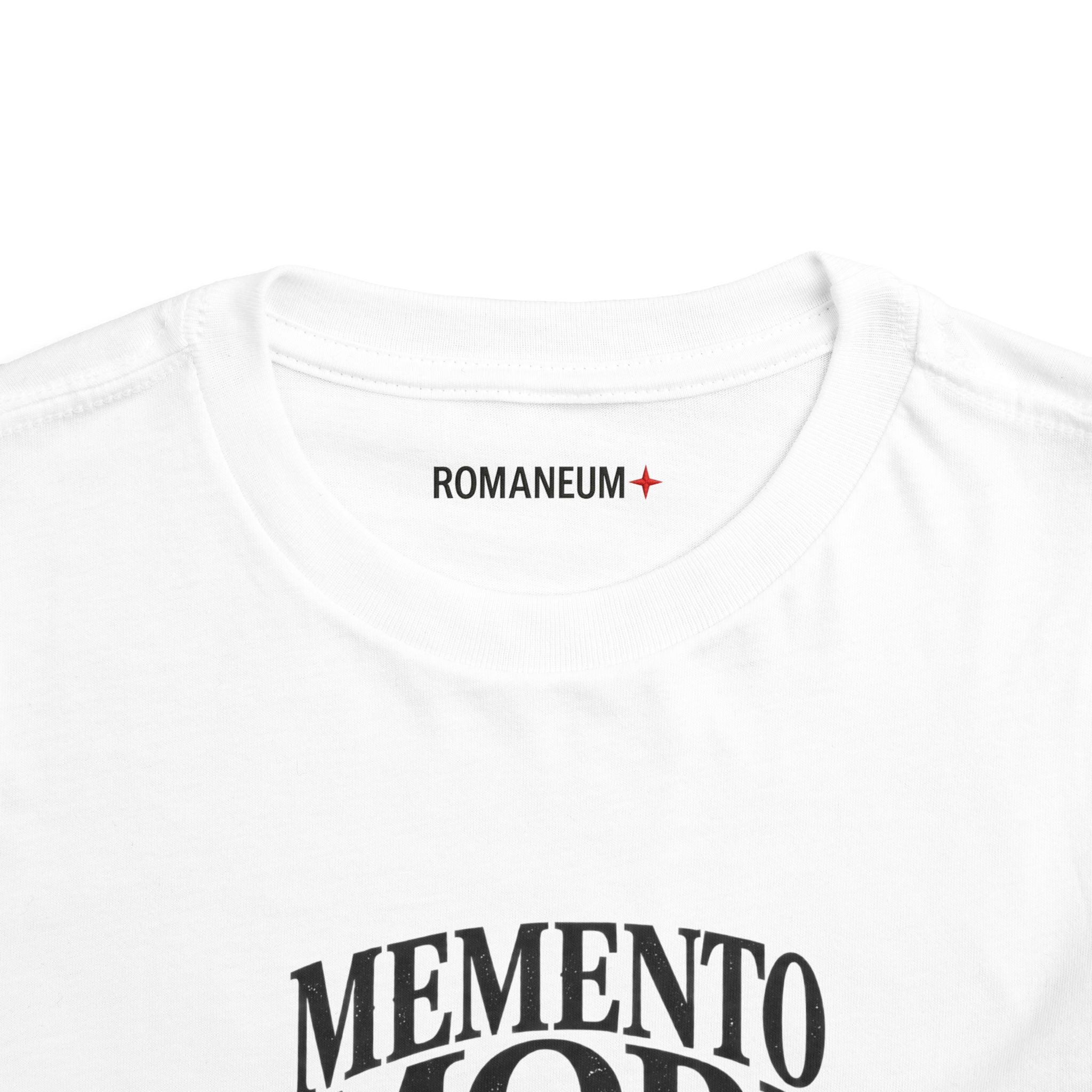 Toddler Tee — "Memento Mori" Skull Graphic Romaneum Kids Shirt